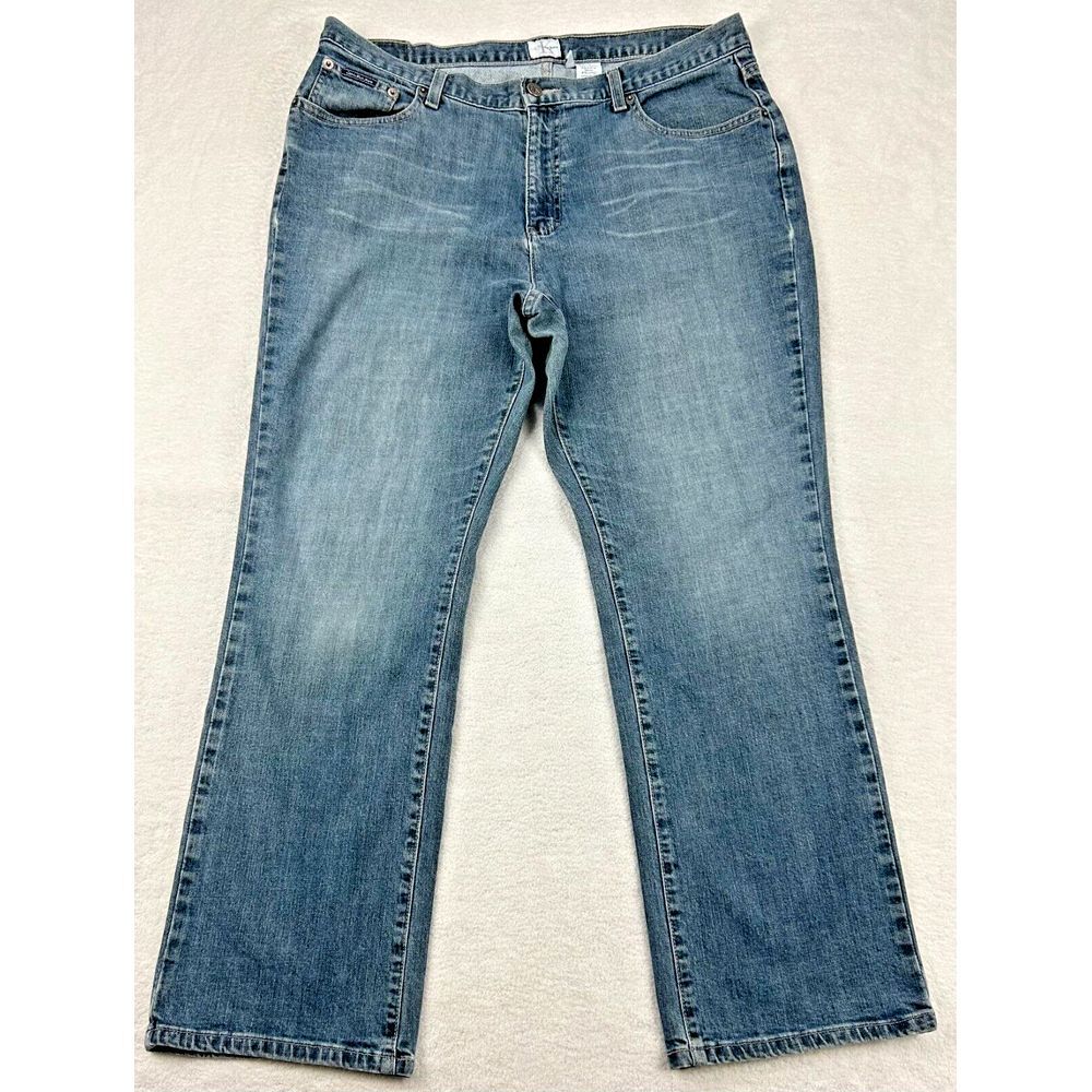 Calvin Klein Women Boot Cut Faded Blue Wash‎ Jean Denim 14x29 Y2K